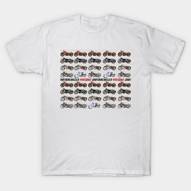 VINTAGE MOTORCYCLES T-Shirt by BulganLumini